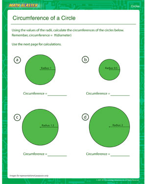 Circumference of a Circle - Printable Circle Worksheet for 4th Grade