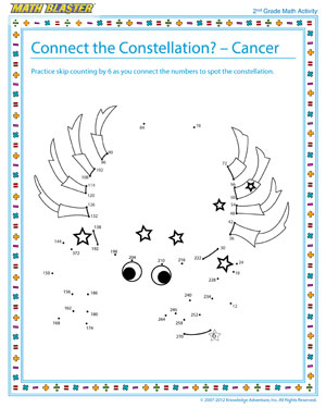 Connect the Constellation – Cancer - Printable Math Activity for Elementary