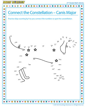 Connect the Constellation – Canis Major - Printable Math Activity for Elementary