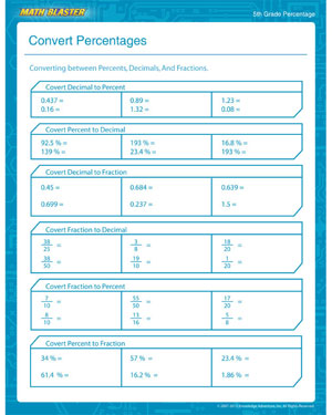 All in One - Printable Math Worksheet