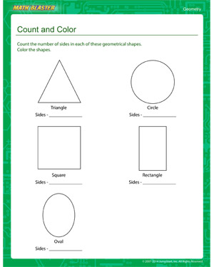 Free kindergarten geometry worksheet