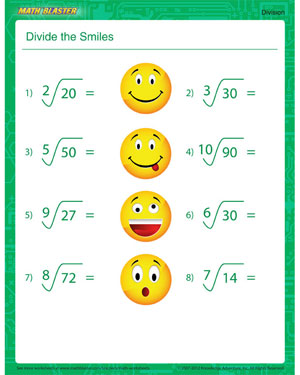 Divide the Smiles - Free Division Printable