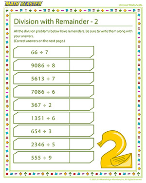 Free division worksheet for elementary grades
