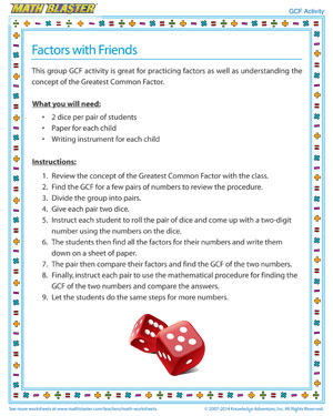 Factors with Friends - Printable GCF Activity for Kids