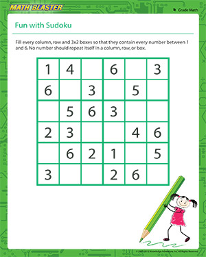 Fun with Sudoku - Free Printable Math Worksheet for 4th Grade
