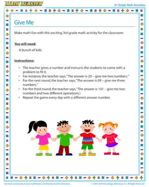 Give Me - Free 3rd Grade Printable Number Sense Activity