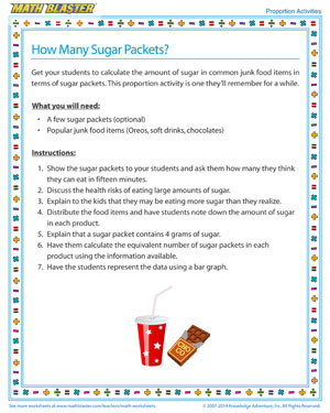 How Many Sugar Packets - Printable Proportions Activity for Kids