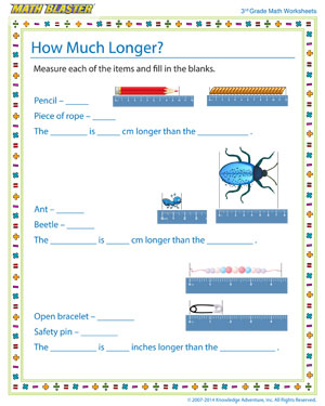 How Much Longer? - Printable Math Worksheet for Kids