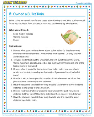 If I Owned a Bullet Train - Printable Proportions Activity for Kids