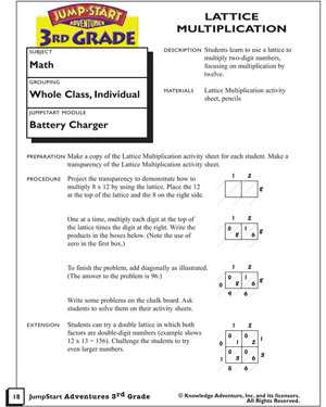 Lattice Multiplication - Free Printable Multiplication Worksheet for Elementary