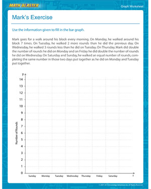 Mark's Exercise - Printable Graph Worksheet for Kids