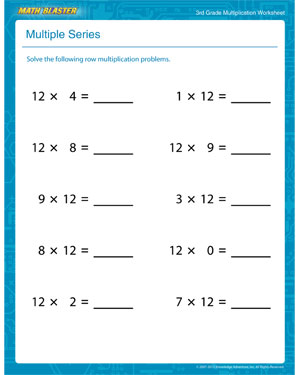 Multiple Series - Printable Multiplication Worksheet for 3rd Graders