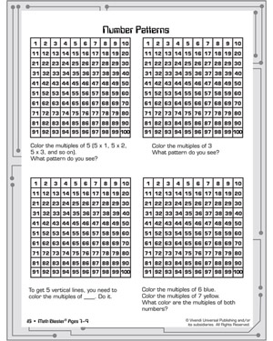 Number Patterns - Printable Multiplication Worksheet for Kids