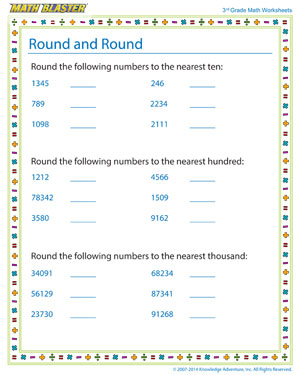 Round and Round - Printable Math Worksheet for Kids