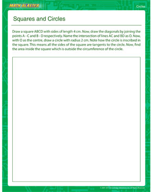 Squares and Circles - Printable Circle Worksheet for 5th Graders