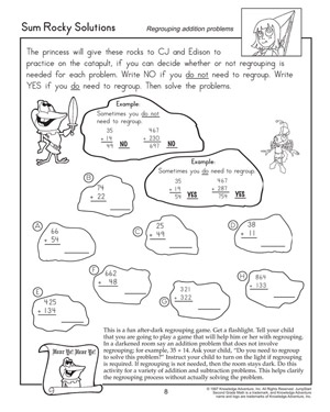 Sum Rocky Solutions - Printable Addition Worksheet for Second Graders