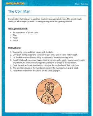 The Coin Man - Printable Money Activity for Young Kids