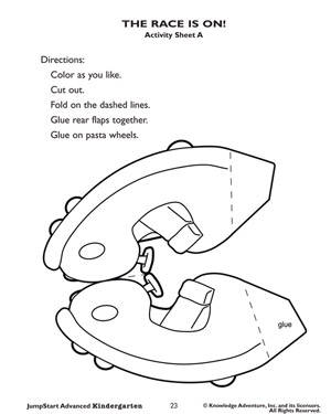 The Race is On - Printable Math Activity for Kindergarten