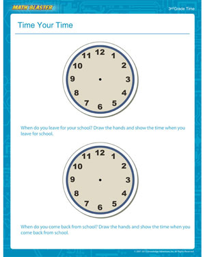 Time Your Time - Free Time Worksheet for 3rd Grade
